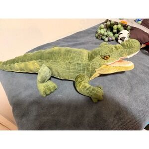 Wild Republic Plush Green Crocodile Alligator 24" Stuffed Plush Animal EUC